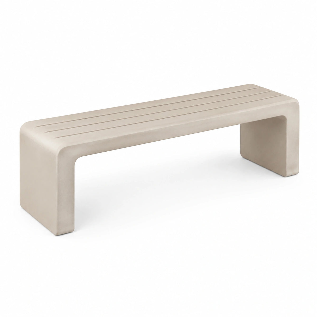 Banc contemporain en béton beige 180 x 40 x 45 cm