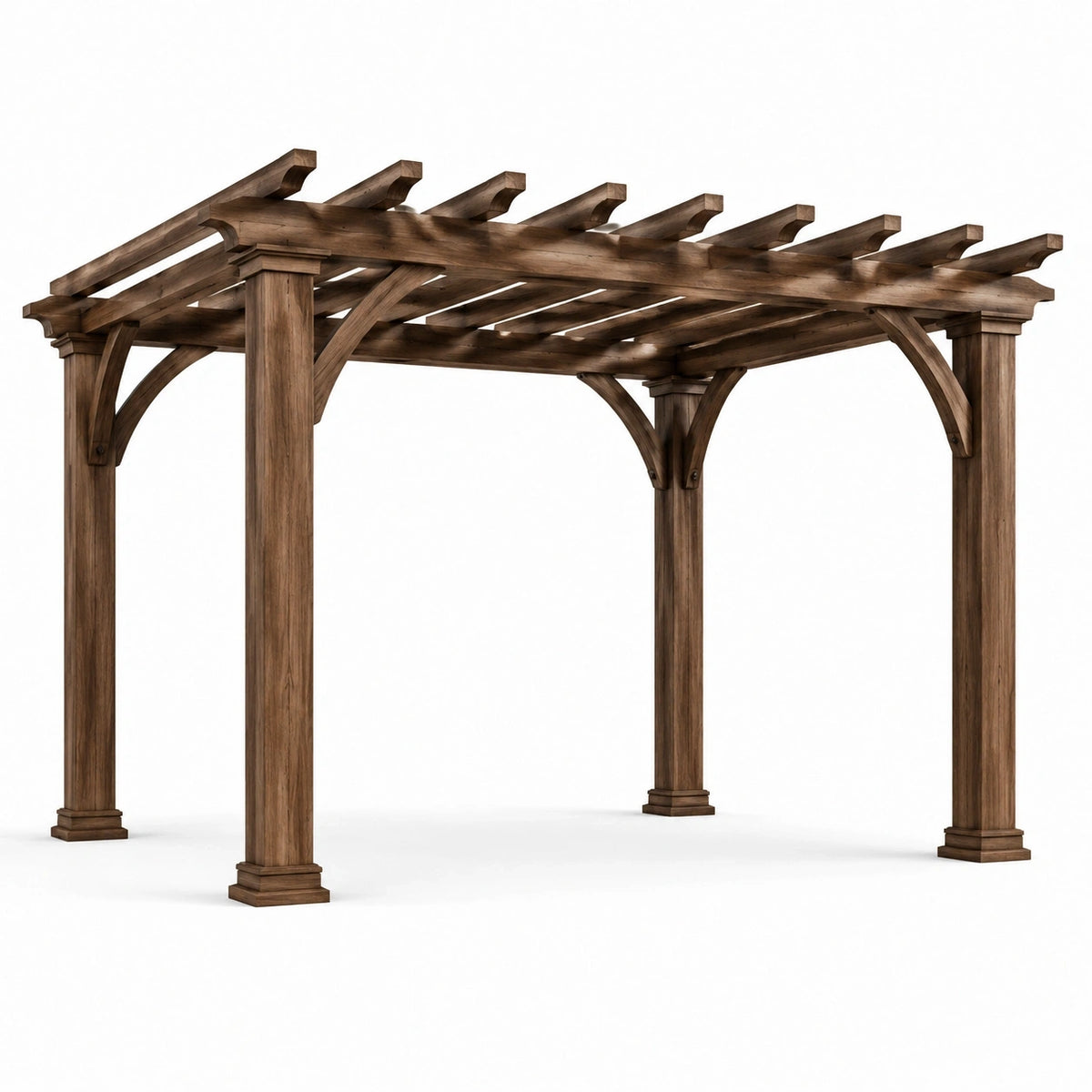 Pergola en bois marron 300 x 300 x 240 cm à lames ouvertes